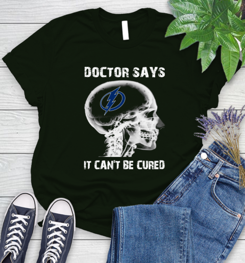 NHL Tampa Bay Lightning Hockey Skull It Can't Be Cured Shirt Women's T-Shirt 5