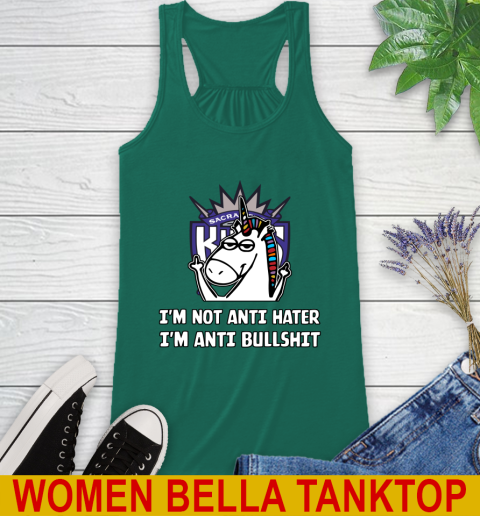 Sacramento Kings NBA Basketball Unicorn I'm Not Anti Hater I'm Anti Bullshit Racerback Tank 7