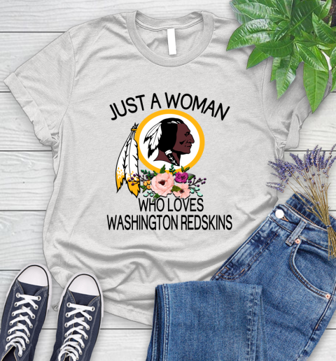 NFL Just A Woman Who Loves Washington Redskins Football Sports Women's T-Shirt