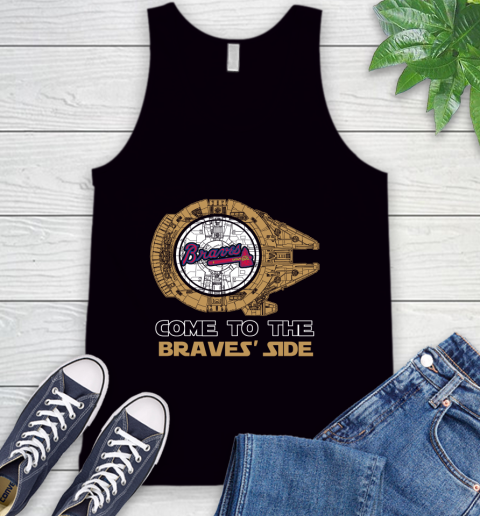 MLB Come To The Atlanta Braves Side Star Wars Baseball Sports Tank Top