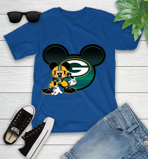 NFL Green Bay Packers Mickey Mouse Disney Football T Shirt Youth T-Shirt 9