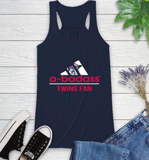MLB A Badass Minnesota Twins Fan Adidas Baseball Sports Racerback Tank 10
