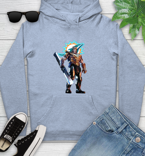 NFL Thanos Gauntlet Avengers Endgame Football Miami Dolphins Youth Hoodie 10