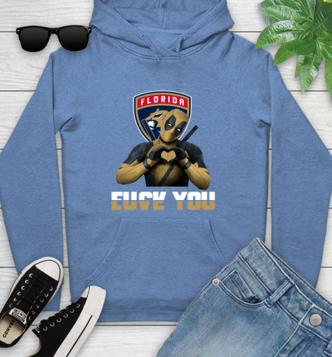 NHL Florida Panthers Deadpool Love You Fuck You Hockey Sports Youth Hoodie 13