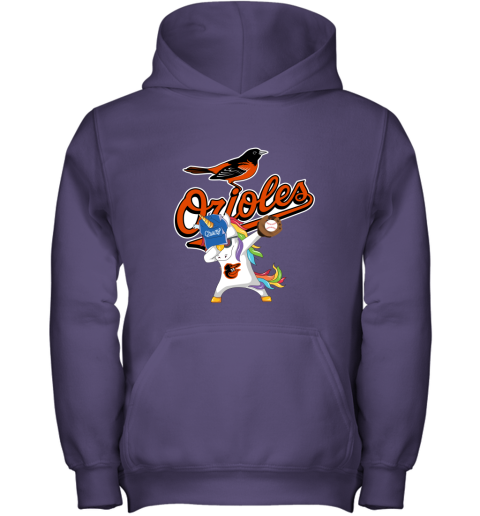 Hip Hop Dabbing Unicorn Flippin Love Baltimore Orioles Youth Hoodie