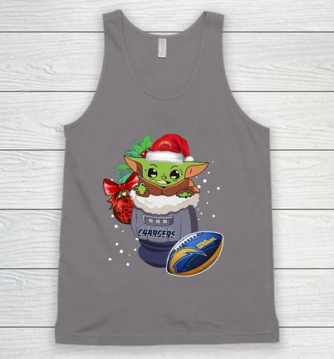 Los Angeles Chargers Christmas Baby Yoda Star Wars Funny Happy NFL Tank Top 7
