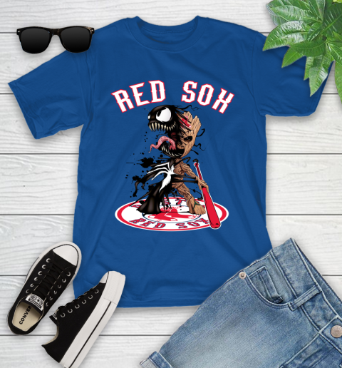 MLB Boston Red Sox Baseball Venom Groot Guardians Of The Galaxy Youth T-Shirt 9