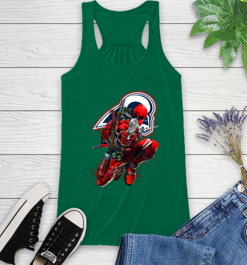 NFL Deadpool Marvel Comics Sports Football Los Angeles Rams Racerback Tank 7