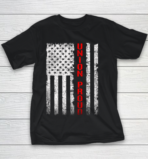Union Proud American Flag Distressed Youth T-Shirt