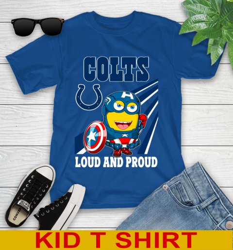 NFL Football Indianapolis Colts Captain America Marvel Avengers Minion Shirt Youth T-Shirt 10