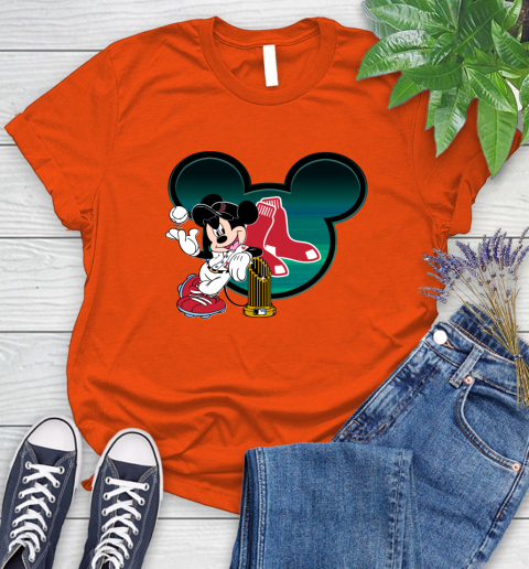 MLB Boston Red Sox The Commissioner's Trophy Mickey Mouse Disney Women's T-Shirt 4