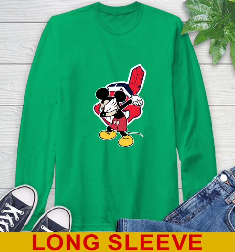 Cleveland Indians MLB Baseball Dabbing Mickey Disney Sports Long Sleeve T-Shirt 7