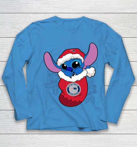 New England Patriots Christmas Stitch In The Sock Funny Disney NFL Youth Long Sleeve 7