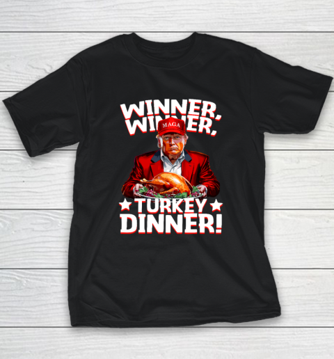 Funny Trump Winner Winner Turkey Dinner Thanksgiving Youth T-Shirt