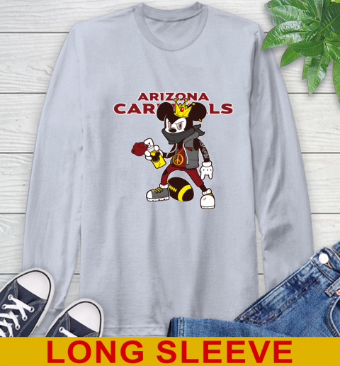 Arizona Cardinals NFL Football Mickey Peace Sign Sports Long Sleeve T-Shirt 6