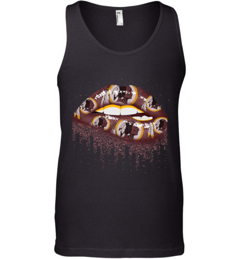 Biting Glossy Lips Sexy Washington Redskins NFL Football Tank Top