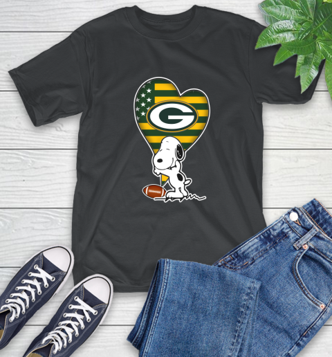 Green Bay Packers NFL Football The Peanuts Movie Adorable Snoopy T-Shirt 2