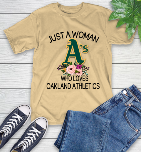 MLB Just A Woman Who Loves Oakland Athletics Baseball Sports T-Shirt 6