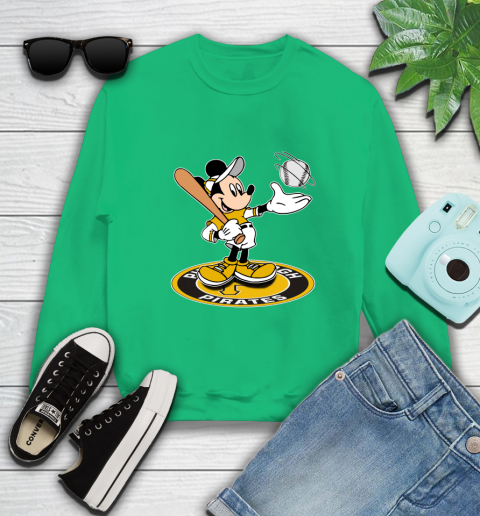 MLB Baseball Pittsburgh Pirates Cheerful Mickey Disney Shirt Sweatshirt 7