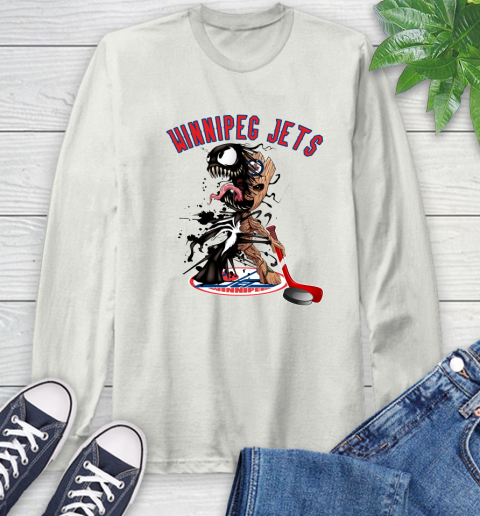 NHL Winnipeg Jets Hockey Venom Groot Guardians Of The Galaxy Long Sleeve T-Shirt 12