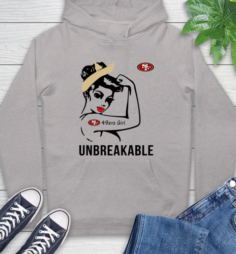 NFL San Francisco 49ers Girl Unbreakable Football Sports Hoodie 10