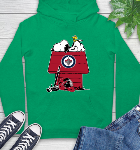 Winnipeg Jets NHL Hockey Snoopy Woodstock The Peanuts Movie Hoodie 8