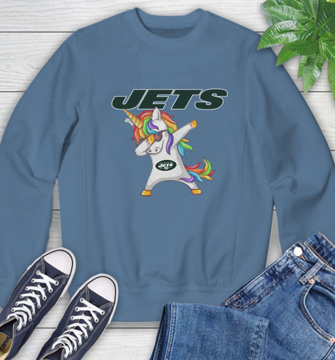 New York Jets NFL Football Funny Unicorn Dabbing Sports Sweatshirt 7