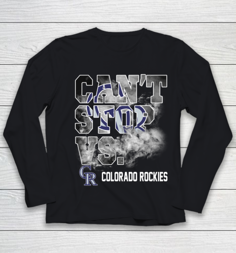 MLB Colorado Rockies Baseball Can't Stop Vs Colorado Rockies Youth Long Sleeve