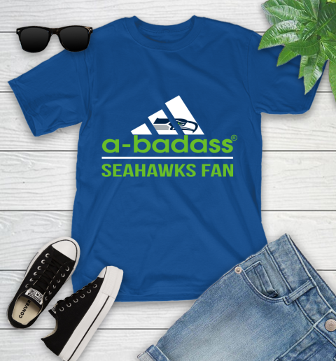 NFL A Badass Seattle Seahawks Fan Adidas Football Sports Youth T-Shirt 12