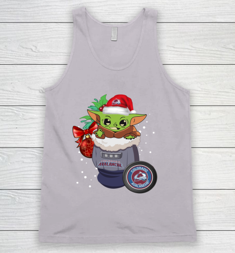 Colorado Avalanche Christmas Baby Yoda Star Wars Funny Happy NHL Tank Top 4