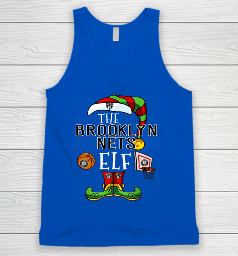 Brooklyn Nets Christmas ELF Funny NBA Tank Top - Image 5