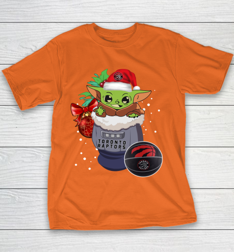 Toronto Raptors Christmas Baby Yoda Star Wars Funny Happy NBA Youth T-Shirt 6