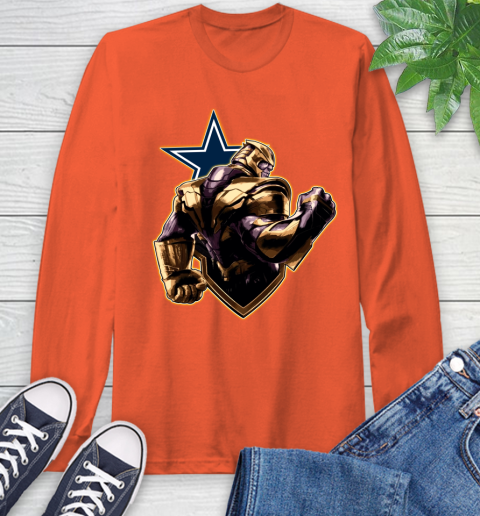 NFL Thanos Avengers Endgame Football Sports Dallas Cowboys Long Sleeve T-Shirt 5