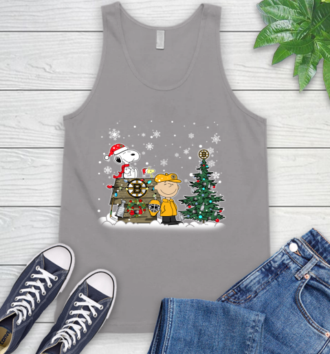 NHL Boston Bruins Snoopy Charlie Brown Woodstock Christmas Stanley Cup Hockey Tank Top 3