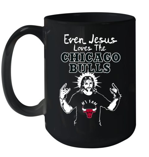 Chicago Bulls NBA Basketball Even Jesus Loves The Bulls Shirt Ceramic Mug 15oz