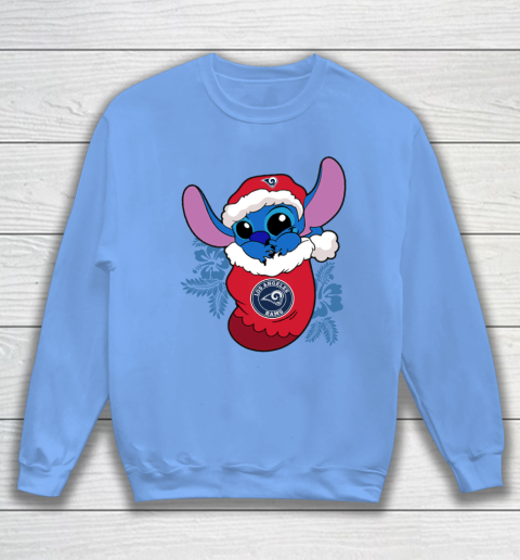Los Angeles Rams Christmas Stitch In The Sock Funny Disney NFL Sweatshirt 9