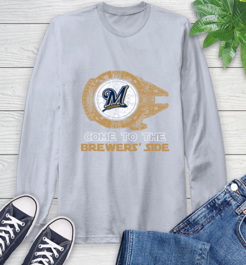 MLB Come To The Milwaukee Brewers Side Star Wars Baseball Sports Long Sleeve T-Shirt 6