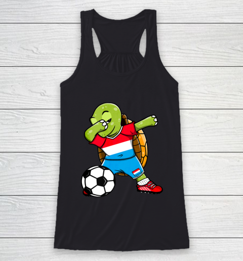 Dabbing Turtle Luxembourg Soccer Fans Jersey Flag Football Racerback Tank