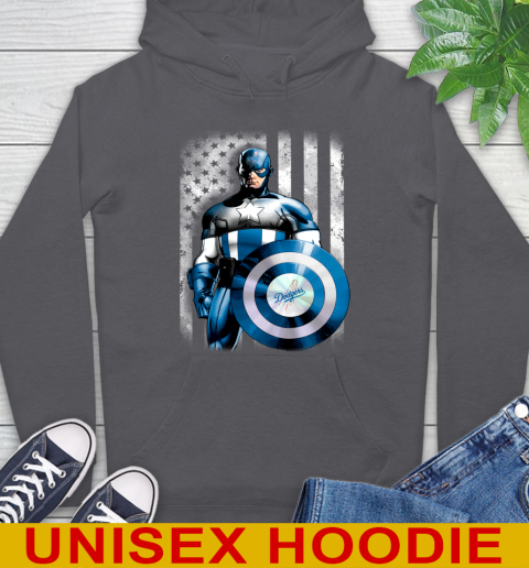 Los Angeles Dodgers MLB Baseball Captain America Marvel Avengers American Flag Shirt Hoodie 7
