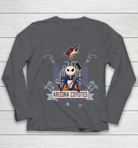 NHL Arizona Coyotes Hockey Jack Skellington Halloween Youth Long Sleeve 6