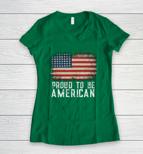 Proud American Patriotic USA Flag Women's V-Neck T-Shirt 3