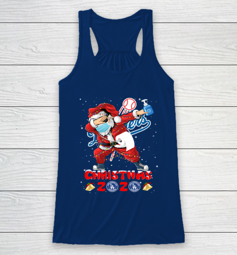 Los Angeles Dodgers Funny Santa Claus Dabbing Christmas 2020 MLB Racerback Tank 6