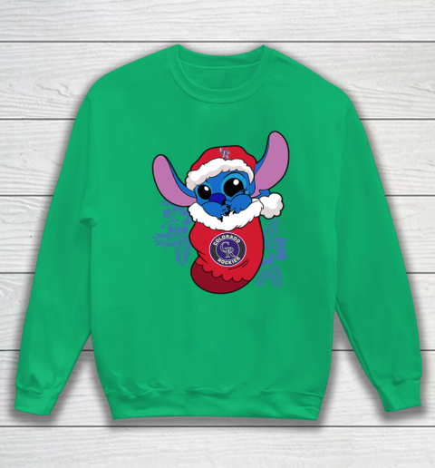 Colorado Rockies Christmas Stitch In The Sock Funny Disney MLB Sweatshirt 6