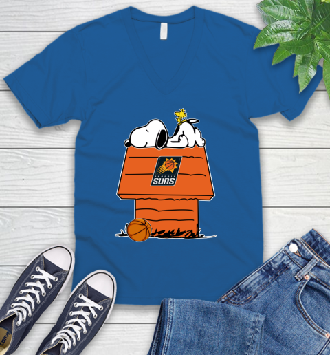 Phoenix Suns NBA Basketball Snoopy Woodstock The Peanuts Movie V-Neck T-Shirt 6