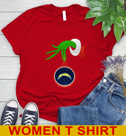 Los Angeles Chargers Grinch Merry Christmas NFL Football Women's T-Shirt 10