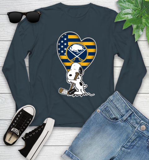 Buffalo Sabres NHL Hockey The Peanuts Movie Adorable Snoopy Youth Long Sleeve 8