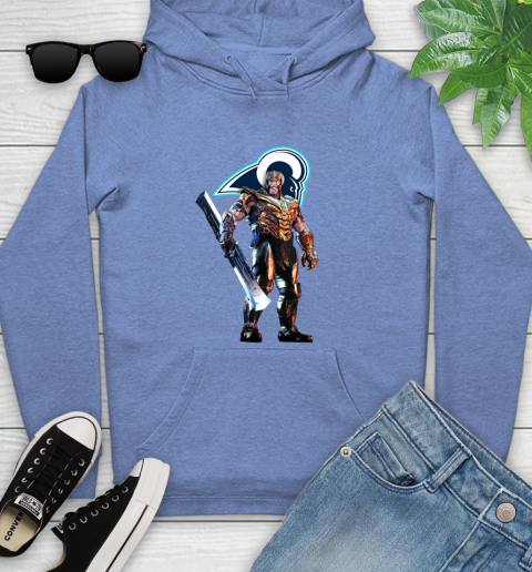 NFL Thanos Gauntlet Avengers Endgame Football Los Angeles Rams Youth Hoodie 12