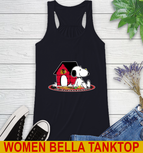 NHL Hockey Chicago Blackhawks Snoopy The Peanuts Movie Shirt Racerback Tank 10