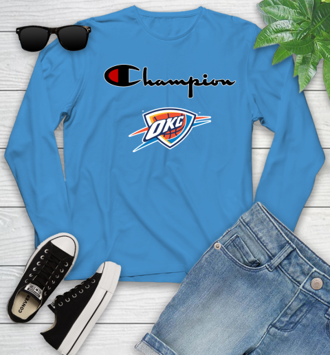 NBA Basketball Oklahoma City Thunder Champion Shirt Youth Long Sleeve 5