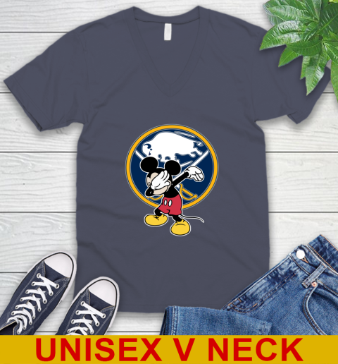 Buffalo Sabres NHL Hockey Dabbing Mickey Disney Sports V-Neck T-Shirt 8